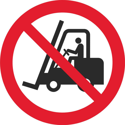 No access for forklift trucks and other industrial vehicles - Symbol sticker sheet