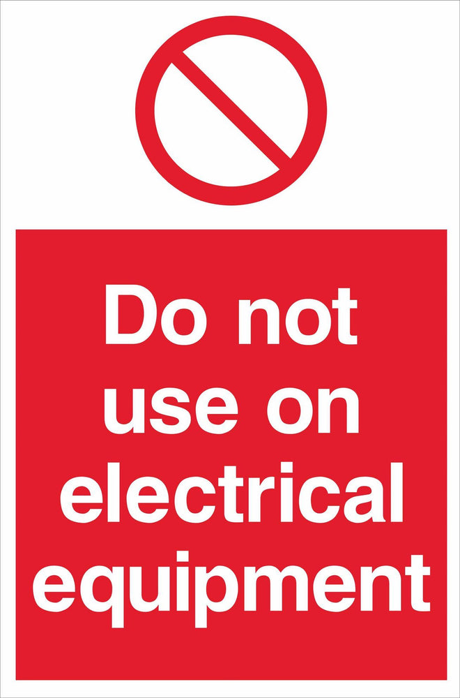 Do not use on electrical equipment