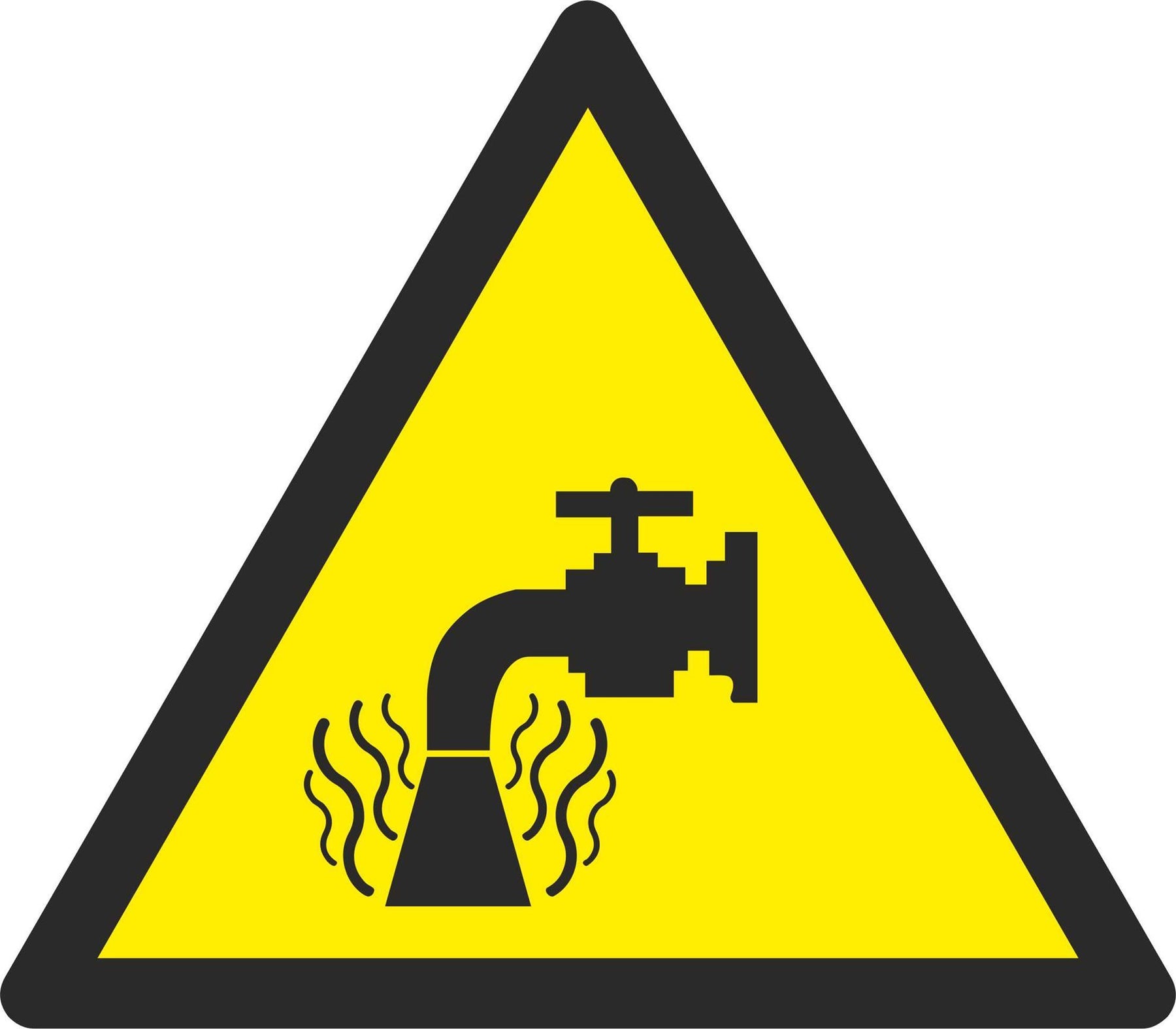 Danger Hot water - Symbol sticker sheet