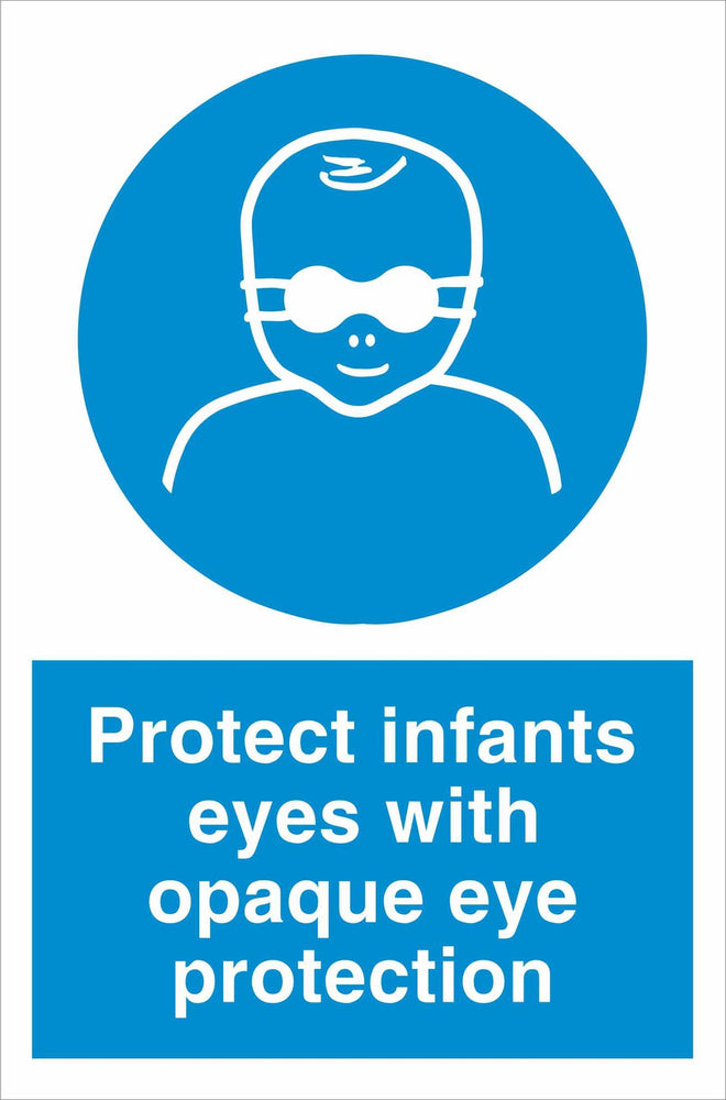 Protect infants eyes with opaque eye protection