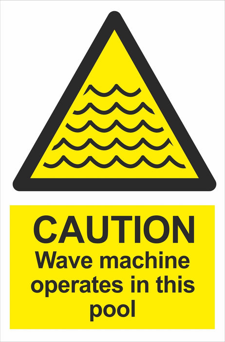 CAUTION Wave machine operates in this pool