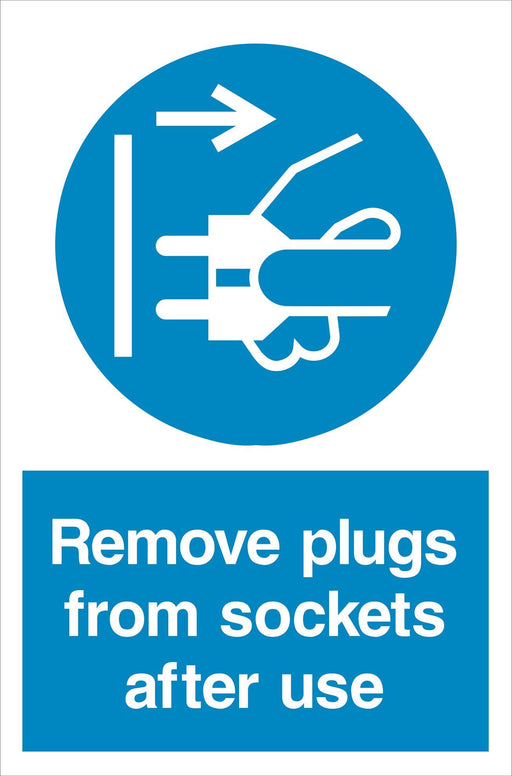 Remove plugs from sockets after use