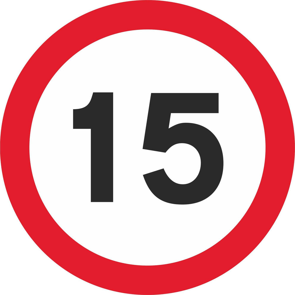 15 mph Maximum Speed - Road Traffic Sign