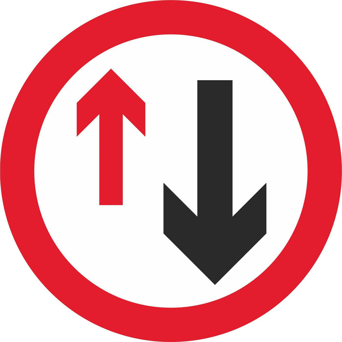 Give way to oncoming vehicles - Road Traffic Sign