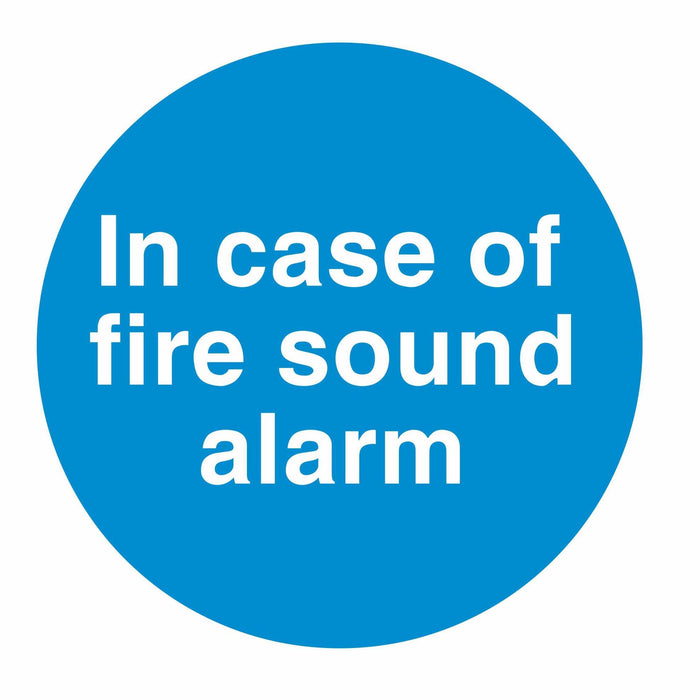 IN CASE OF FIRE SOUND ALARM - SELF ADHESIVE STICKER
