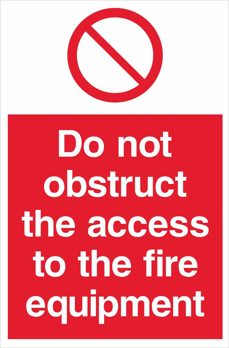 Do not obstruct the access to the fire equipment