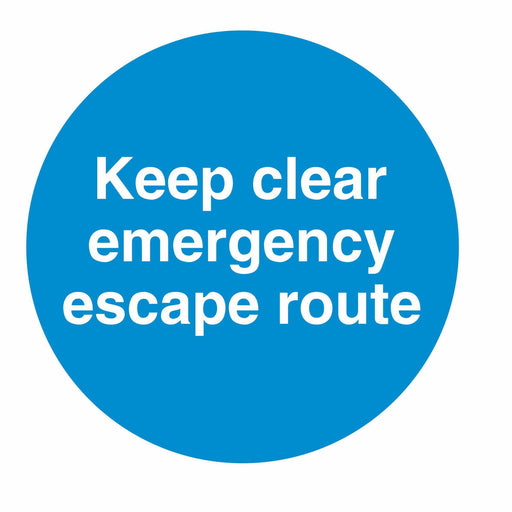 KEEP CLEAR EMERGENCY ESCAPE ROUTE - SELF ADHESIVE STICKER