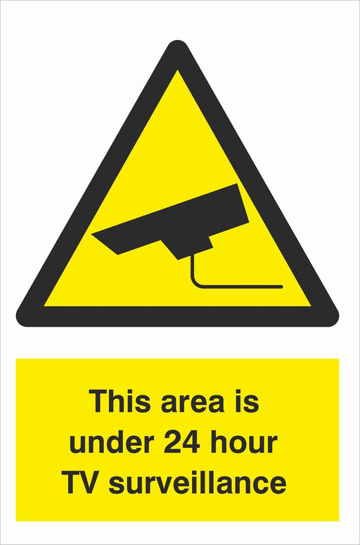 Security - CCTV  Sign - This area is under 24 hour TV surveillance
