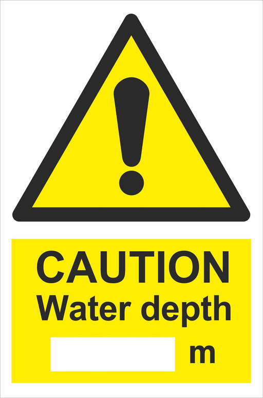 CAUTION Water depth  _m
