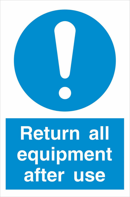 Return all equipment after use