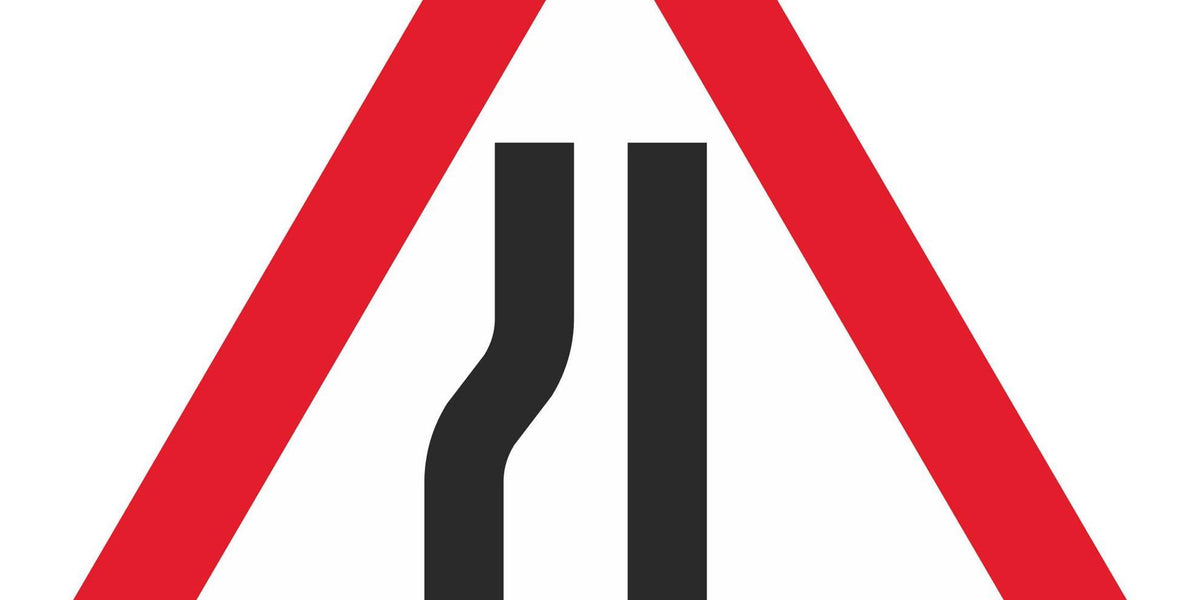 Road Narrows Left Sign