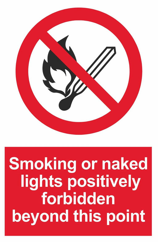 Smoking or naked lights positively forbidden beyond this point