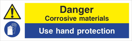 Danger Corrosive materials Use hand protection