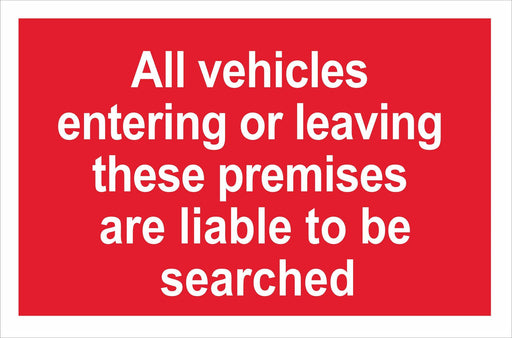 All vehicles entering or leaving