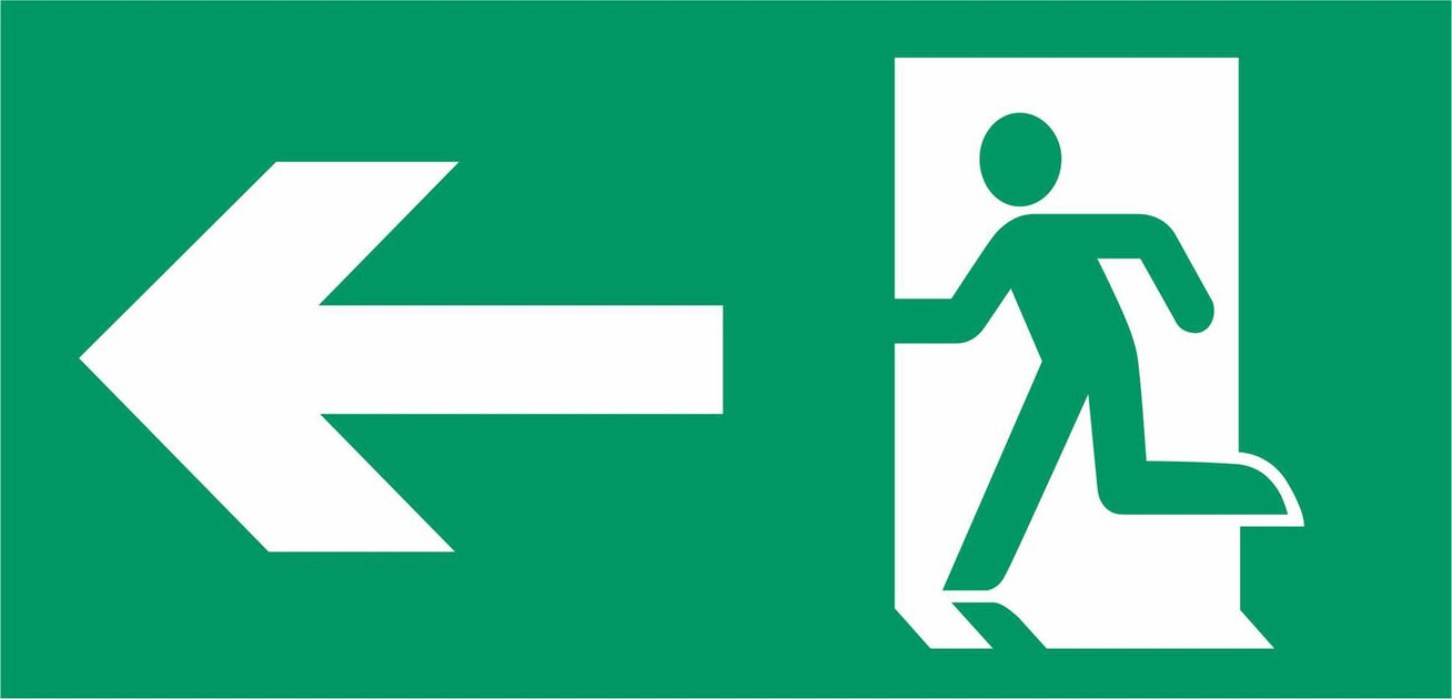Emergency Escape - Running Man Left - Left Arrow — Sign Services UK