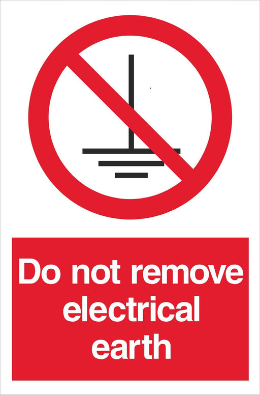 Do not remove electrical earth