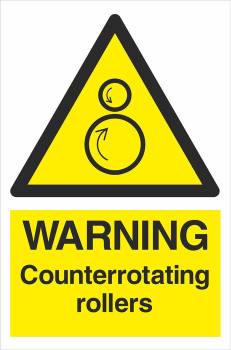 WARNING Counterrotating rollers