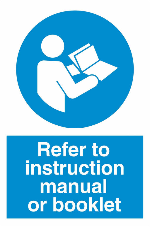Refer to instruction manual or booklet