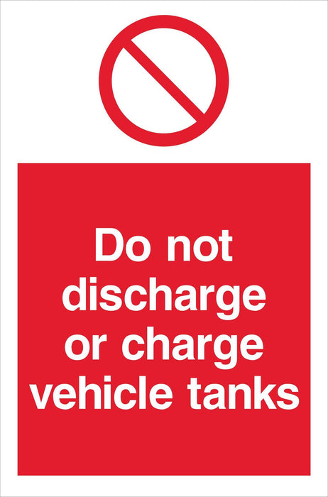 Do not discharge or charge vehicle tanks