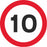 10 mph Maximum Speed - Road Traffic Sign
