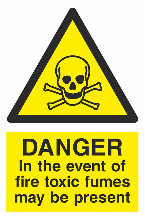 DANGER In the event of fire toxic fumes may be present