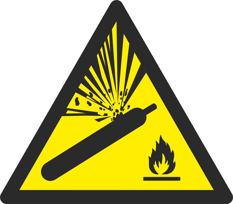 Warning pressurised cylinder - Symbol sticker sheet