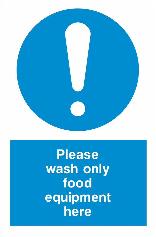 Please wash only food equipment here