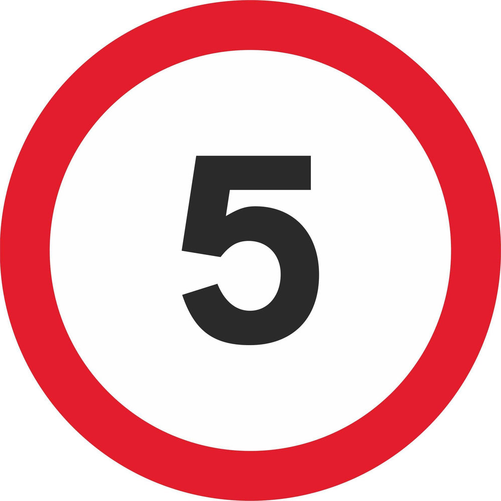 5 mph Maximum Speed - Road Traffic Sign