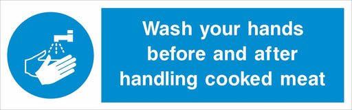Wash your hands before and after handling cooked meat