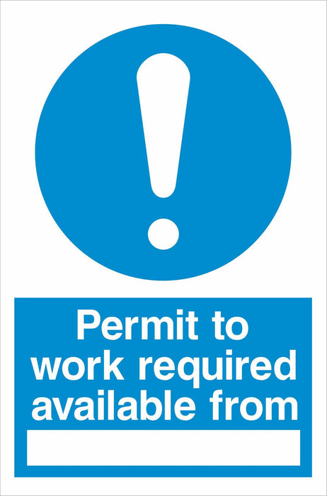 Permit to work required available from ……