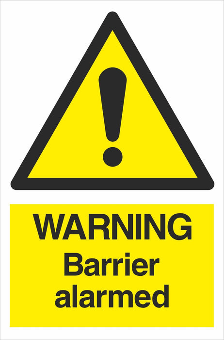 WARNING Barrier alarmed