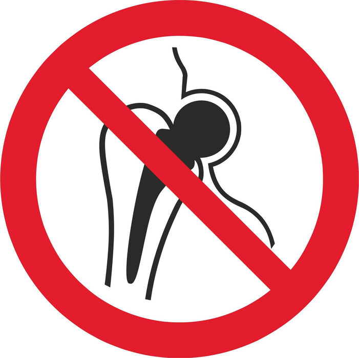 No access for people with metallic implants - Symbol sticker sheet