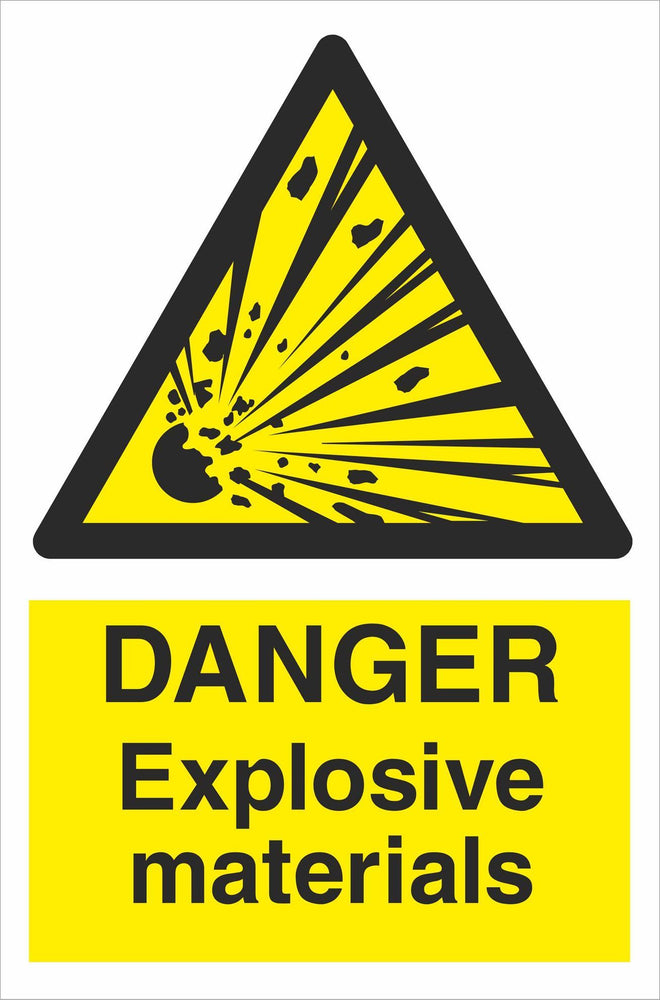 DANGER Explosive materials