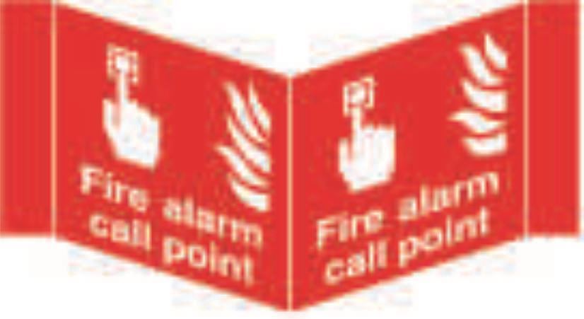 Fire alarm call point Projecting sign