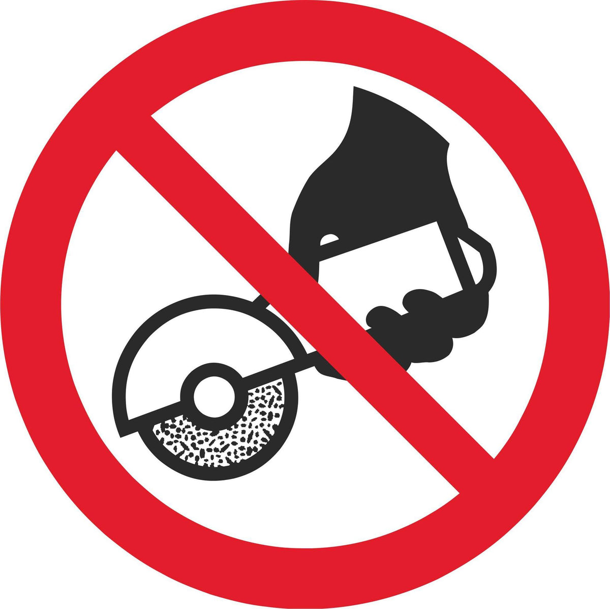 Do not use with hand-held grinding machine - Symbol sticker sheet ...
