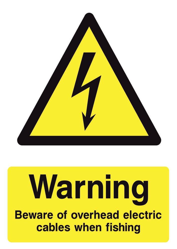WARNING Beware of overhead electric cables when fishing