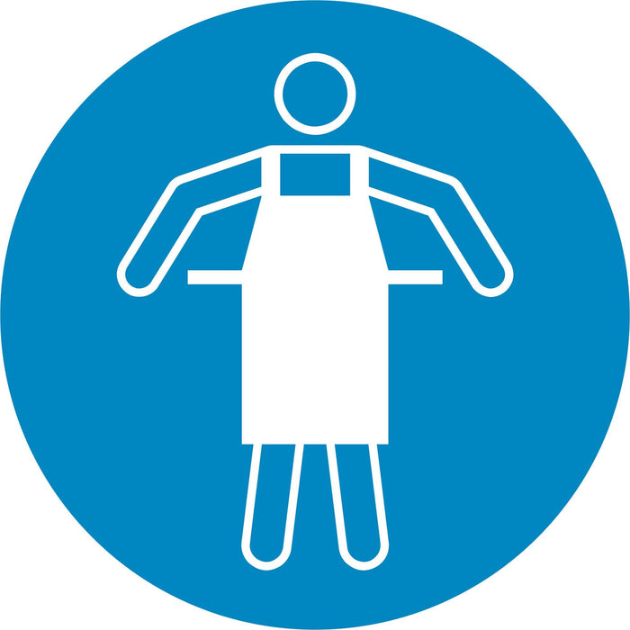 Use protective apron - Symbol sticker sheet supplied as per image shown