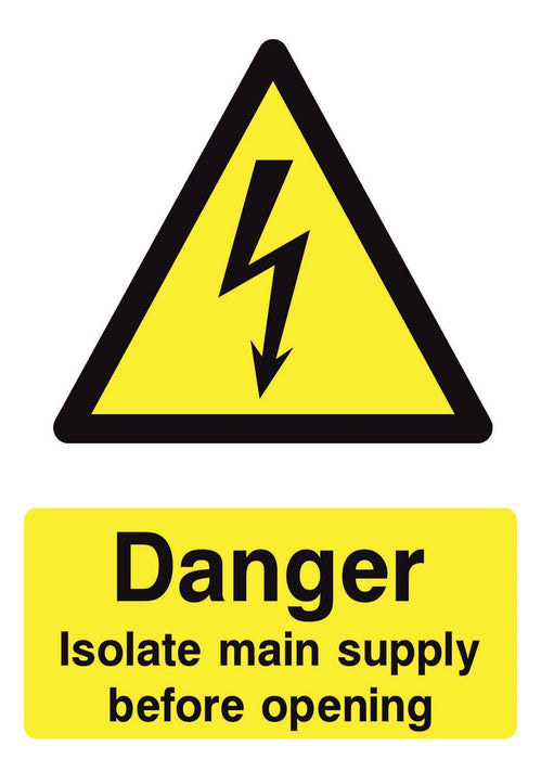 DANGER Isolate main supply before opening