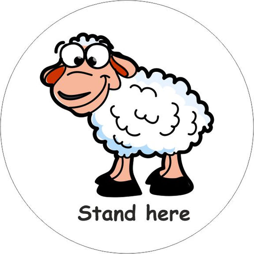 PACK OF 10 SCHOOL FLOOR STICKERS SHEEP STAND HERE - COVID 19 SOCIAL DISTANCING