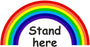 PACK OF 10 SCHOOL FLOOR STICKERS RAINBOW STAND HERE - COVID 19 SOCIAL DISTANCING