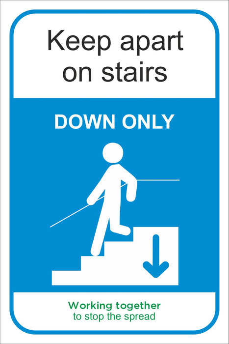 KEEP APART ON STAIRS - COVID 19 SOCIAL DISTANCING SIGN