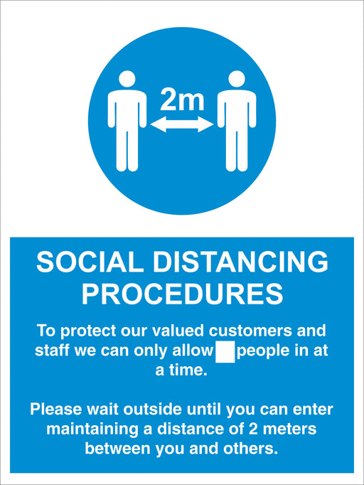 SOCIAL DISTANCING PROCEDURES - ALLOW _ PEOPLE - COVID 19 SOCIAL DISTANCING SIGNS