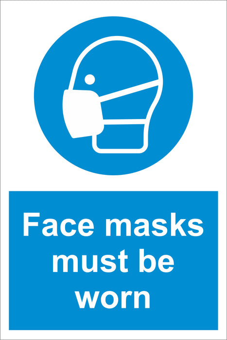 FACE MASKS MUST BE WORN - COVID 19 SOCIAL DISTANCING SIGNS