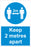 KEEP 1 METRE OR 2 METRES APART - COVID 19 SOCIAL DISTANCING SIGNS