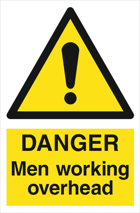 DANGER Men working overhead