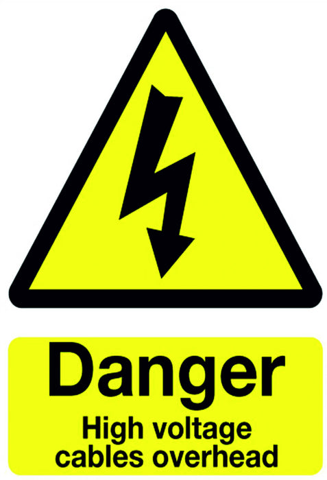 DANGER High voltage cables overhead