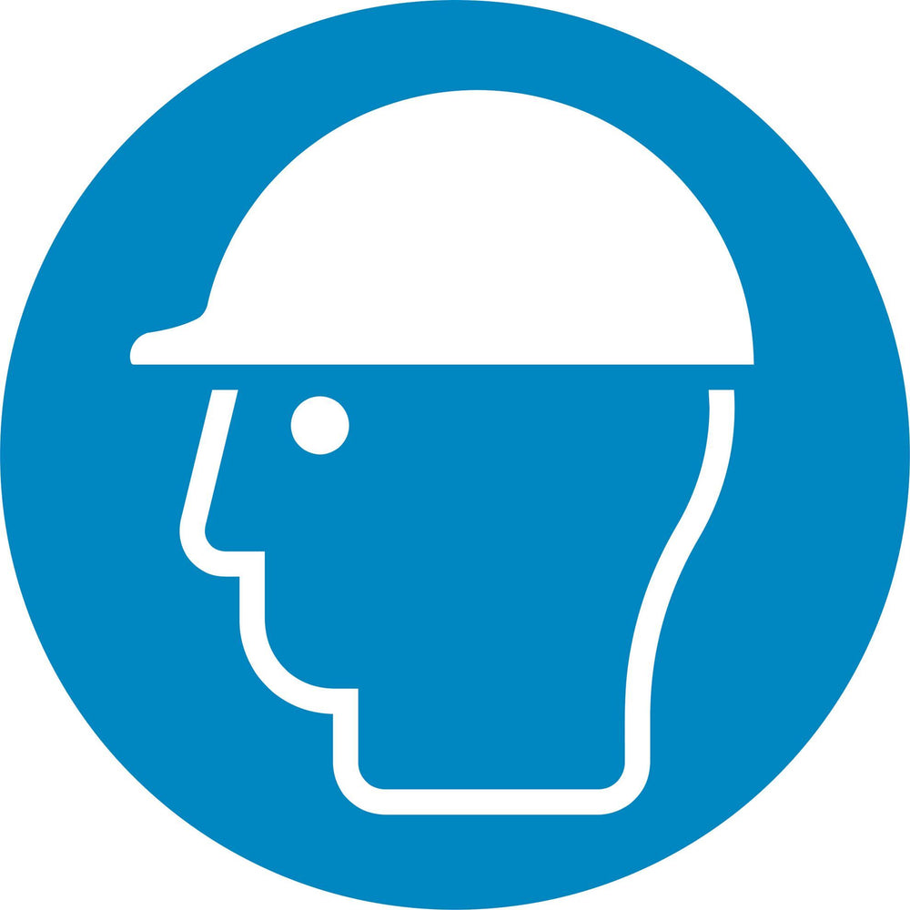 Wear head protection - Symbol sticker sheet supplied as per image shown