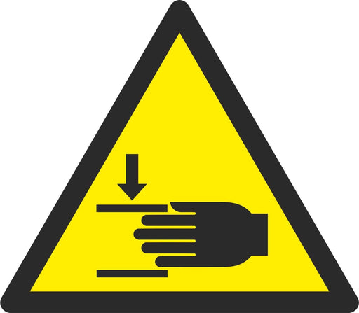 Warning Crushing of hands - Symbol sticker sheet