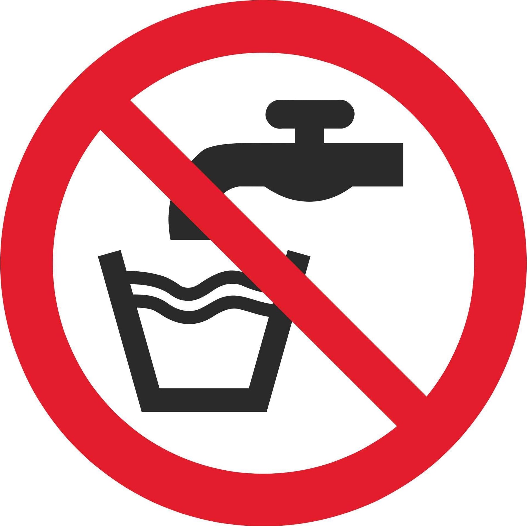 Not drinking water - Symbol sticker sheet