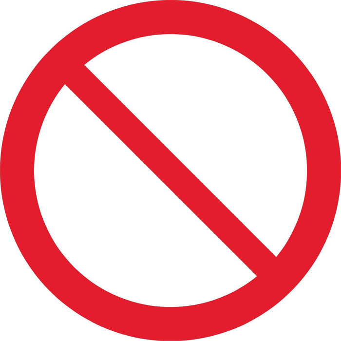 General prohibition sign - Symbol sticker sheet